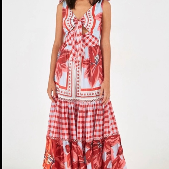 Farm rio Azalea mix midi cutout dress - Picture 3 of 9